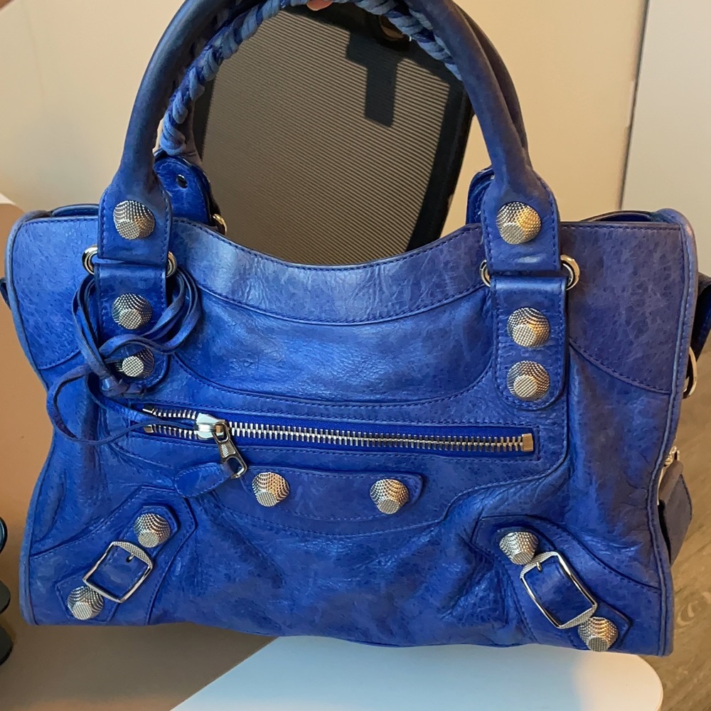Balenciaga city bag electric blue